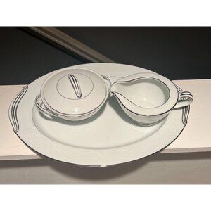 Vintage Noritake Whitehall 6115 Creamer, Sugar Bowl & Serving Platter Set